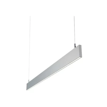 Image of Saxby Kingsley - Integrated LED Linear Baton Pendant Bar Silver Anodised, Frosted IP40