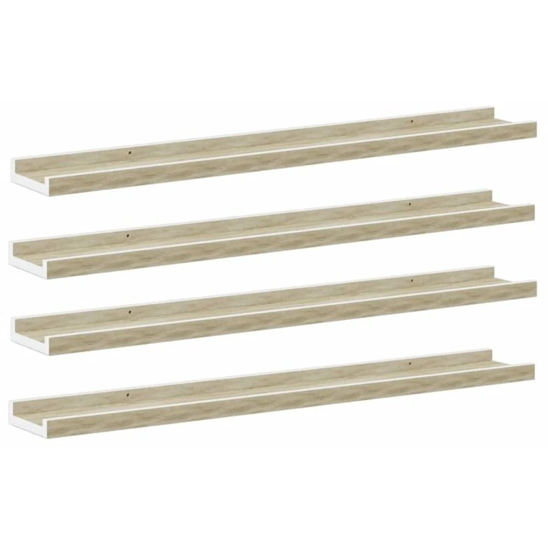 Image of VIDAXL Vidaxl - Wall Shelves 4 pcs White and Sonoma Oak 80x9x3cm 8720286417973