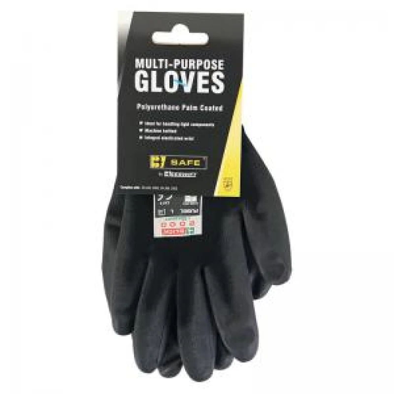 Image of Beeswift Beeswift Multipurpose PU Palm Coated Gloves 1Pr Blk Large BS043BLL BS043BLL
