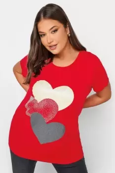 Image of Heart Print T-Shirt