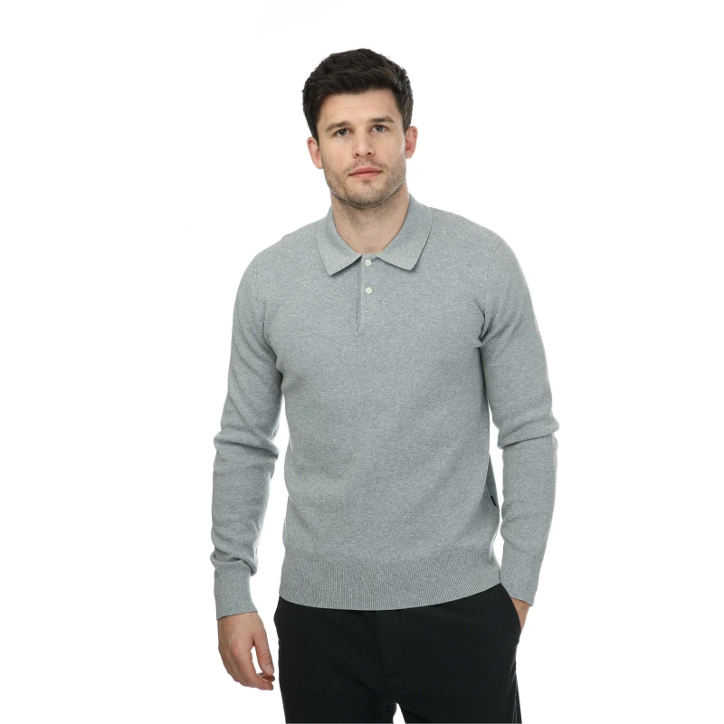 Image of DOCKERS DOCKERS Ls Swtr Polo - Grey Grey S