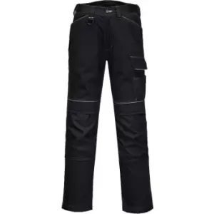 Image of Portwest Mens PW3 Work Trousers (36R) (Black) - Black
