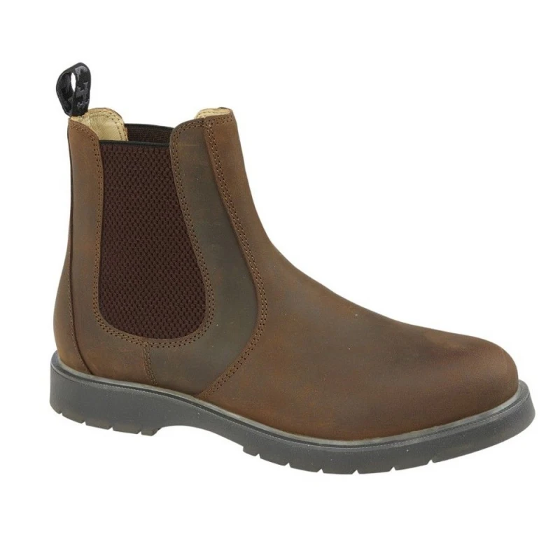 Image of Grafters Womens Waxy Leather Chelsea Boots in Brown Size: 4 Brown Female 4