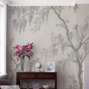 Image of Laura Ashley Pale Iris Wisteria Garden Matt Mural