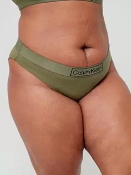 Image of Calvin Klein Plus Size Reimagined Heritage Brief - Khaki, Green, Size 2XL, Women