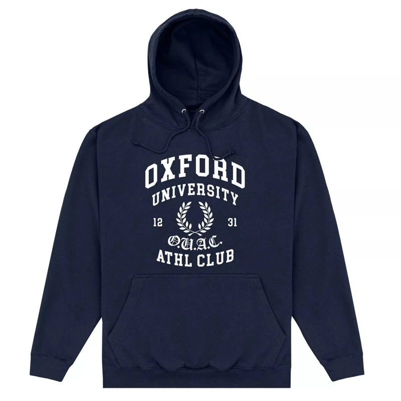 Image of Oxford University Mens Athletic Hoodie in Navy Size: 3XL Navy Male 3XL
