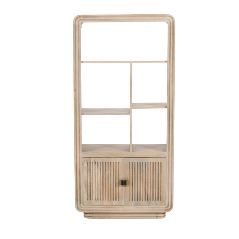 Image of Indian Hub Hudson Carved Mango Wood Bookcase