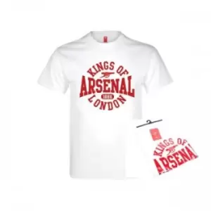 Image of Arsenal FC Unisex Adult Kings Of London T-Shirt (S) (White/Red)