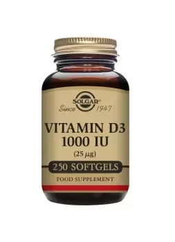 Image of Solgar Vitamin D3 1000 IU (25 µg) Softgels - Pack of 250