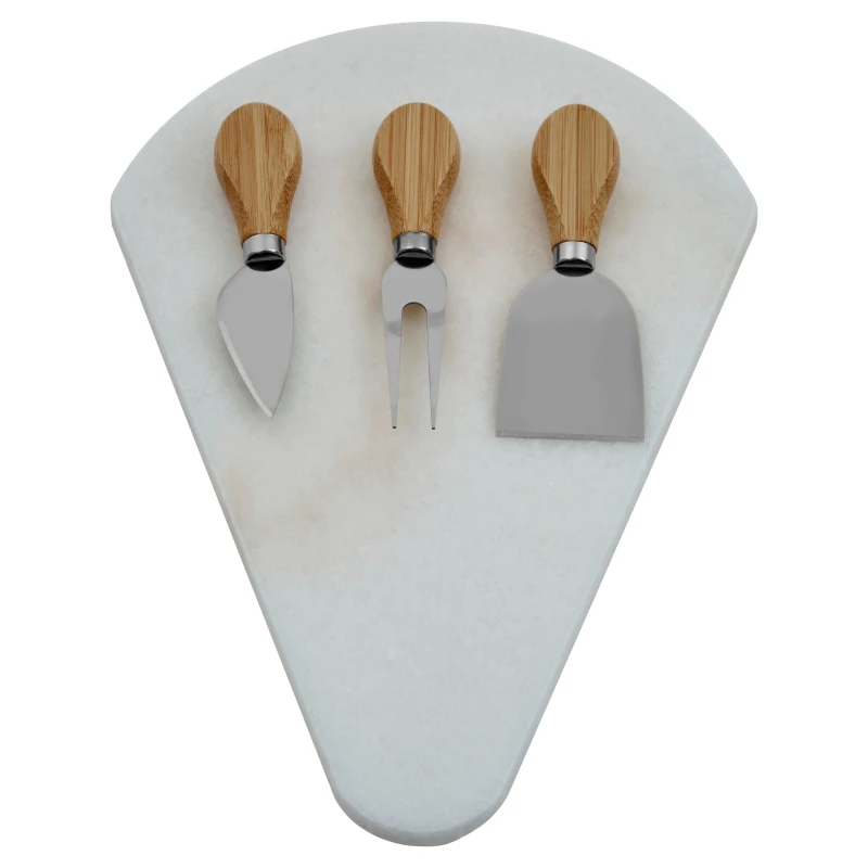 Image of Premier Housewares Kindia White Fan Shaped Marble Cheese Board White
