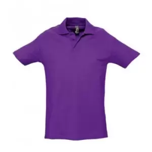 Image of SOLS Mens Spring II Short Sleeve Heavyweight Polo Shirt (M) (Dark Purple)