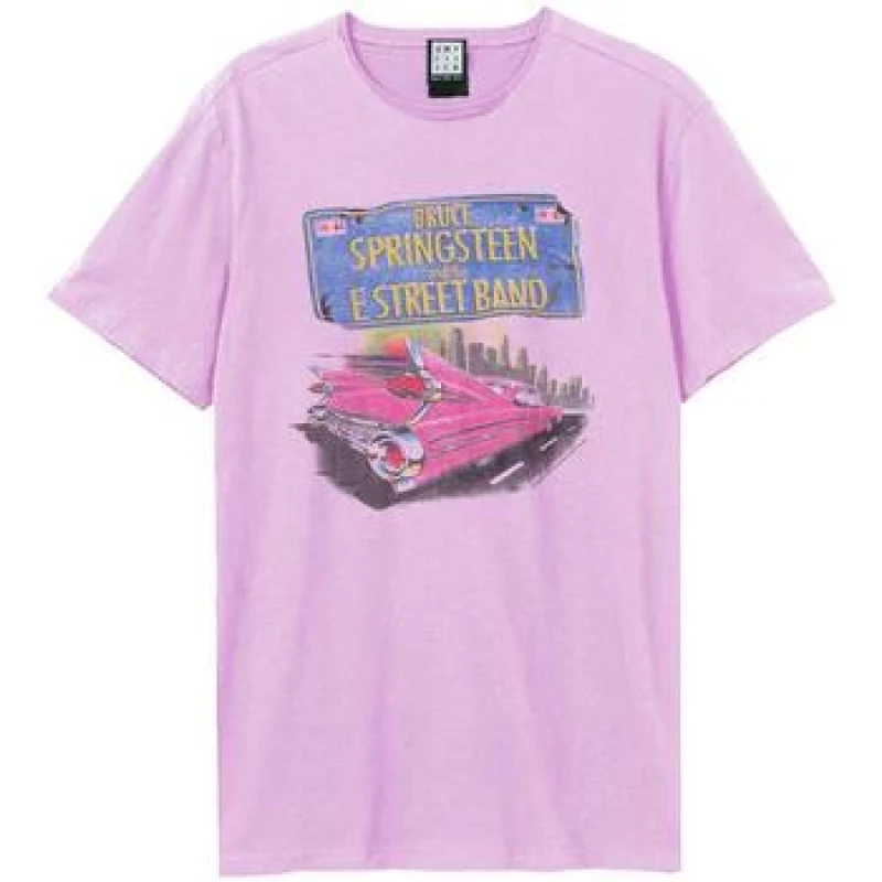 Image of Amplified Amplified Men Pink Cadi Bruce Springsteen T-Shirt Size: Medium Pink M Male 5063527792112
