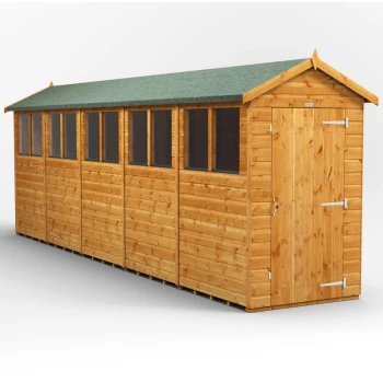 Image of 20x4 Power Apex Garden Shed - Brown