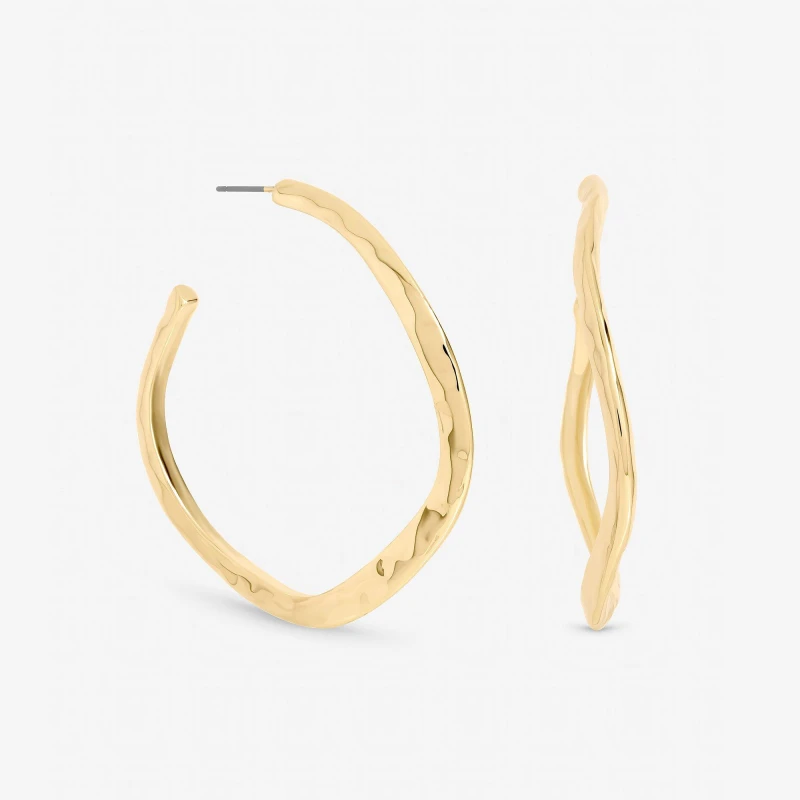 Image of Mood Gold Plated Large Molten Hoops Gold female One Size