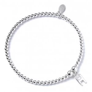 Image of Initial H Charm with Sterling Silver Ball Bead Bracelet