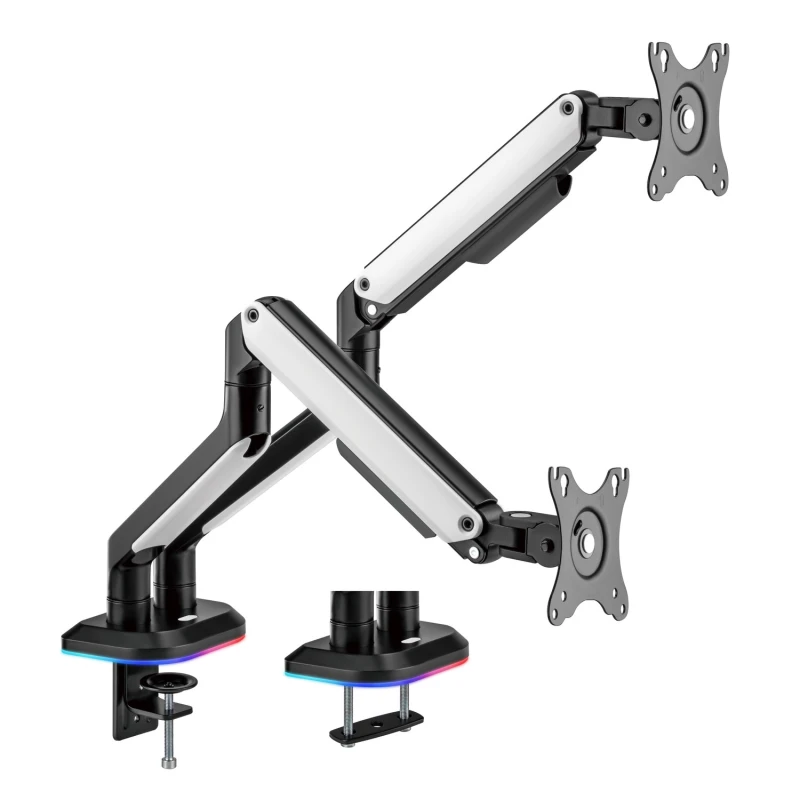Image of electriQ Gaming Dual Monitor Arm with RGB Lighting