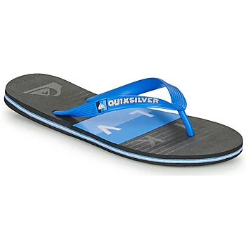 Image of Quiksilver MOLOKAI WOLRDBLOCK mens Flip flops / Sandals (Shoes) in Blue,8,9,10,11,12,13