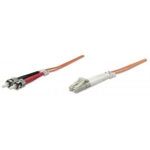 Image of Intellinet Fibre Optic Patch Cable Duplex Multimode LC/ST 50/125 m OM2 20m LSZH Orange Fiber Lifetime Warranty