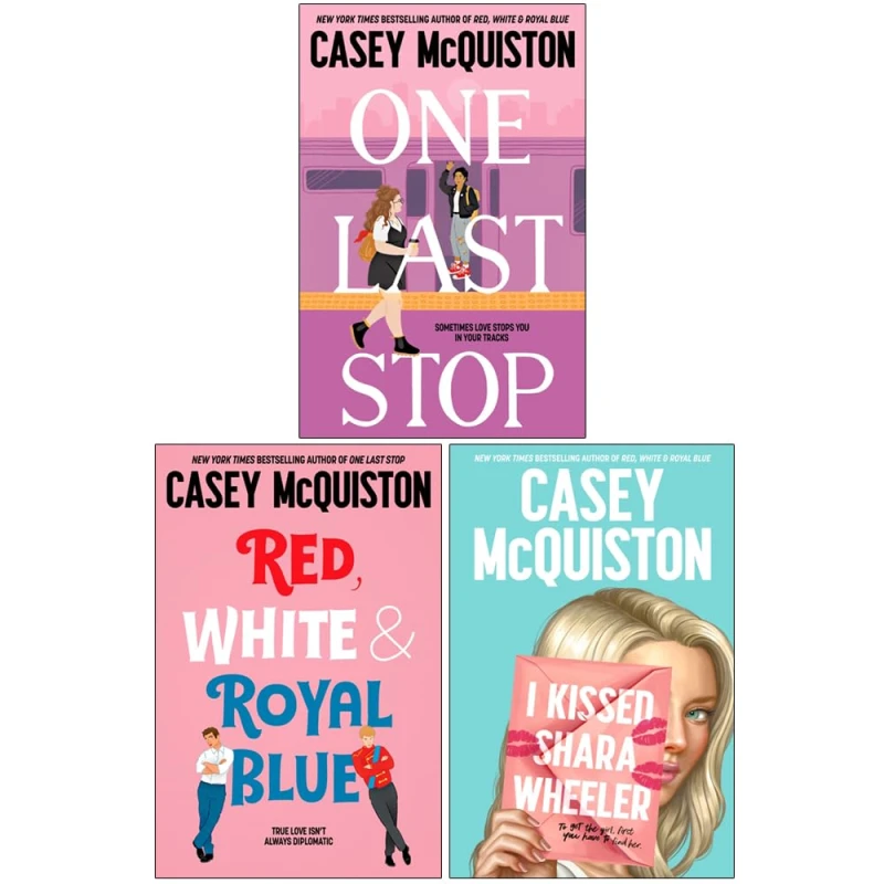 Image of Casey McQuiston 3 Book Set One Last Stop Red White And Royal Blue Casey McQuiston Books