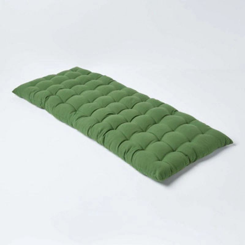Image of Homescapes Bench Cushion, Two Seater Dark Olive