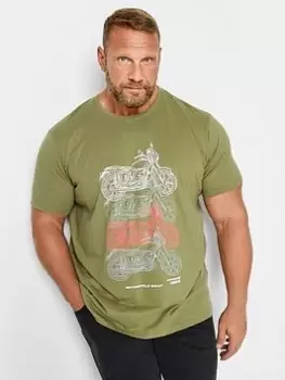 Image of BadRhino Badrhino Motorcycle T-Shirt Green, Size 4XL, Men