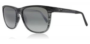 Image of Maui Jim Tail Slide Sunglasses Matte Grey / Stripe Matte Grey / Stripe Polariserade 53mm