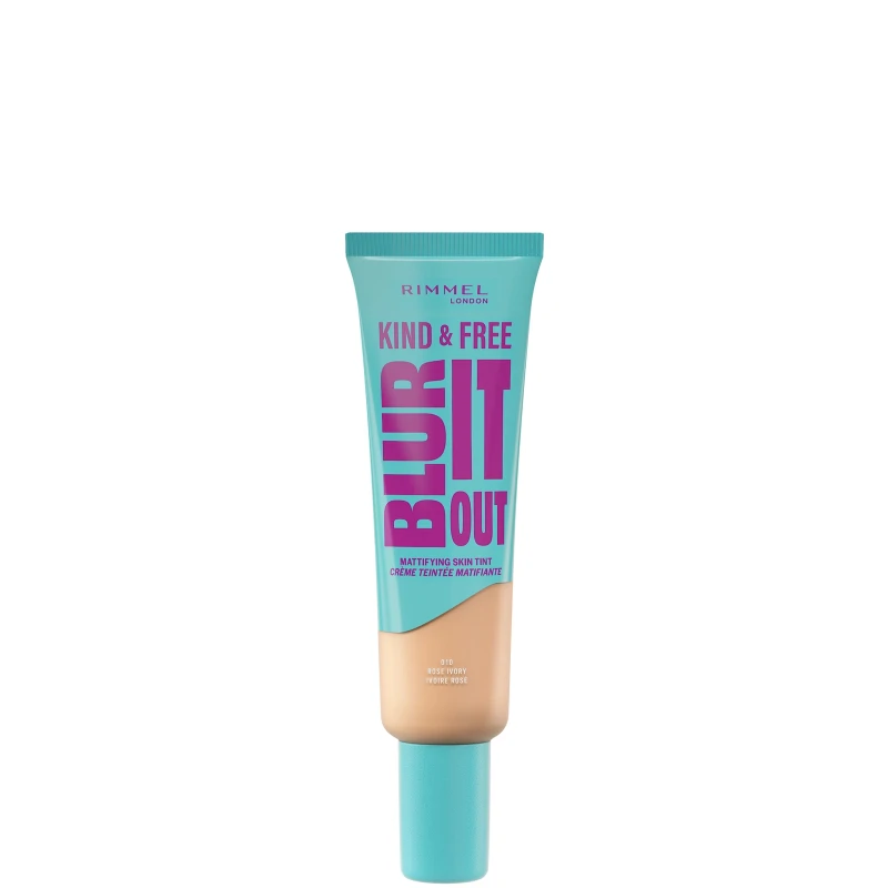 Image of Rimmel London Kind & Free BLUR IT OUT Mattifying Skin Tint 30ml (Various Shades) - 010 Rose Ivory