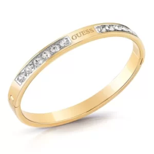 Image of Guess Yellow Gold Tone Crystal Bangle