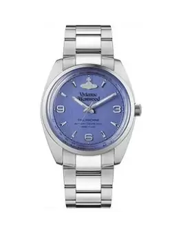 Image of Vivienne Westwood Pennington Unisex Quartz Watch With Blue Dial & Silver Stainless Steel Bracelet