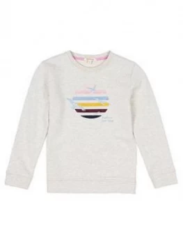 Image of Barbour Girls Tern Embroidered Crew Sweat - Cloud Marl