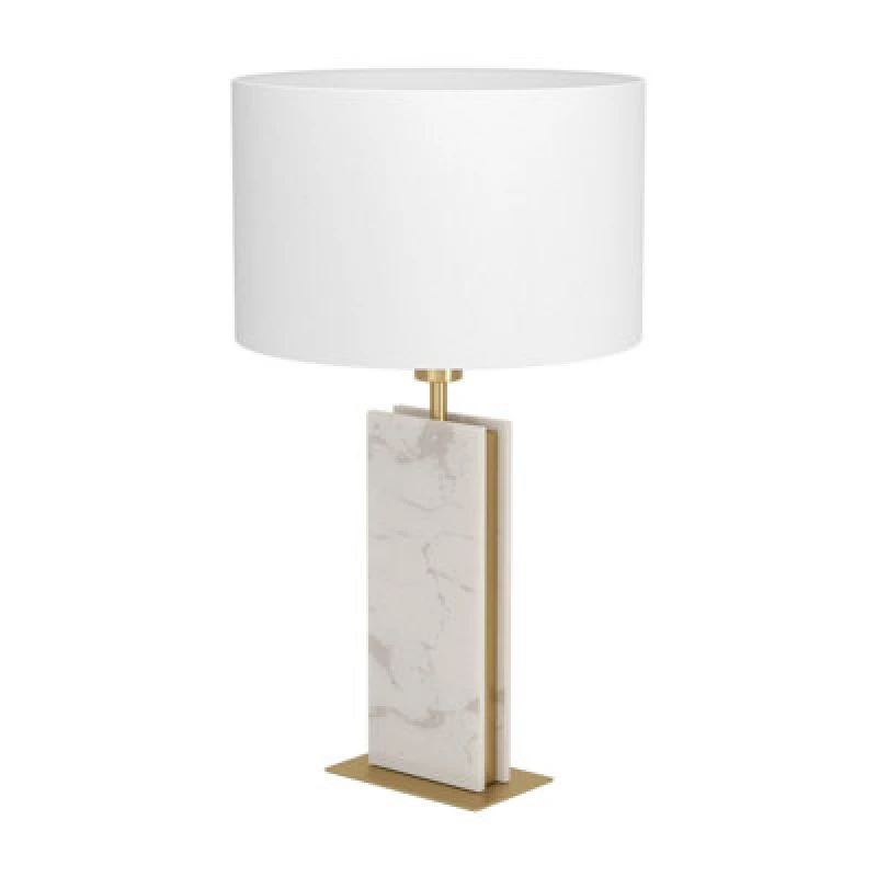 Image of EGLO Eglo BELESAR White Stone and Steel Table Lamp White One Size Unisex 9008606306008
