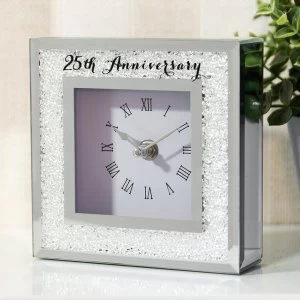 Image of Celebrations Crystal Border Mantel Clock - 25th Anniversary