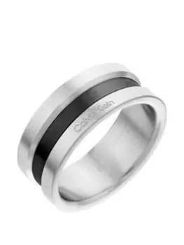 Image of Calvin Klein Channeled Metal Mens Ring, Multi, Size Large, Men