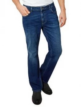 Image of Joe Browns Sustainable Straight Jeans, Mid Blue, Size 32, Inside Leg Long, Men