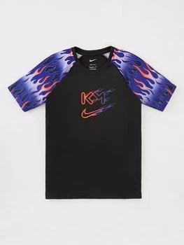 Image of Boys, Nike Kylian Mbapp&eacute; Nike Junior Dri-FIT Short Sleeve T-Shirt - Black, Size S