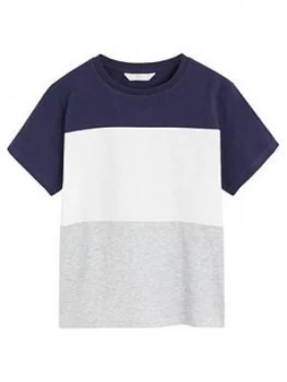 Image of Mango Boys Colour Block Tshirt - Navy