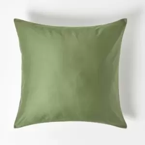 Image of Moss Green Continental Pillowcase Organic Cotton 400 Thread Count, 80 x 80cm - Moss Green - Moss Green - Homescapes