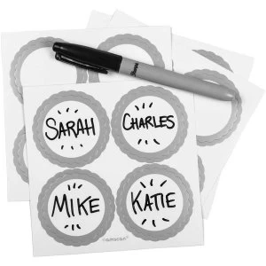 Image of Candy Buffet Scalloped Labels Silver (Pack Of 5)