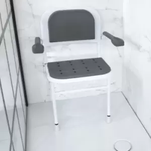 Image of NRS Healthcare Folding Shower Seat (with Legs, Back & Arms & Padded Seat)