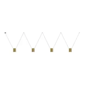 Image of Attic Decorative Hanging Ceiling Pendant Matt Black Painted Gold 4x E27 / 175cm x 800cm