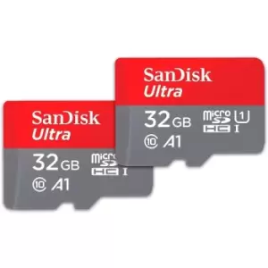 Image of SanDisk Ultra 32GB MicroSDHC Memory Card + SD Adapter
