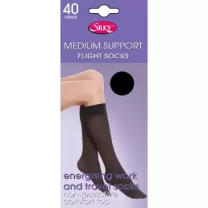 Image of Silky Womens/Ladies Support Flight Socks (1 Pair) (One Size (UK Shoe 3-8)) (Black)