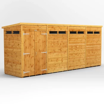 Image of 16x4 Power Pent Security Shed Double Door - Brown
