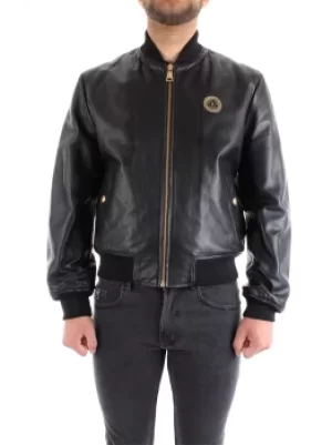 Image of Versace JEANS COUTURE Leather jackets Men Black