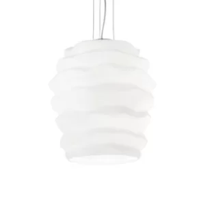 Image of Karma 1 Light Ceiling Pendant White, E27
