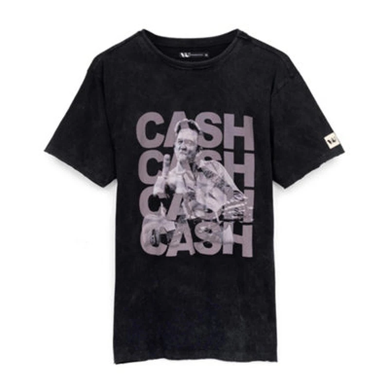 Image of Johnny Cash Johnny Cash Men Short Sleeved T-Shirt in Black Size: Medium Black M Male 5056210189689