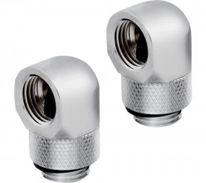 Image of CORSAIR Hydro X Series XF 90° Rotary Fitting Adapter - G1/4", Chrome, Pack of 2