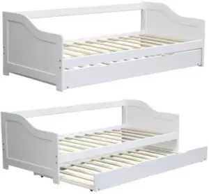 Image of Daybed With Pullout Under Bed Trundle Single Guest Day Bed