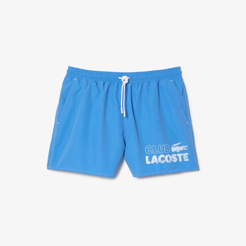 Image of Lacoste Quick Dry Swimming Trunks - Blue Blue S