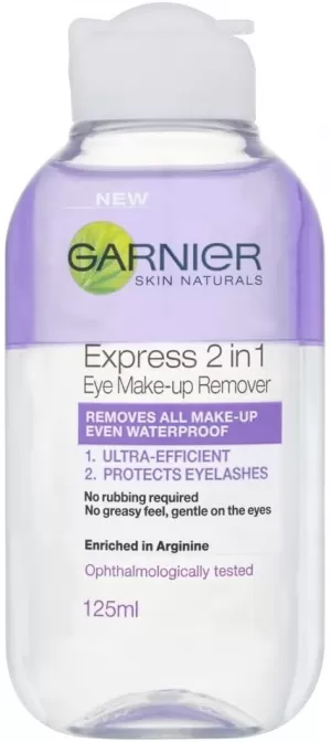 Image of Garnier Skin Naturals 2 in1 Eye Make Up Remover 125ml